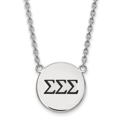 Black Bow Jewelry Sterling Silver Sigma Sigma Sigma Greek Life Necklace 18 Inch