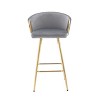 26 Inch Set of 2 Bar Stools,with Chrome Footrest and Base Velvet + Golden Leg Simple Bar Stool - 2 of 4