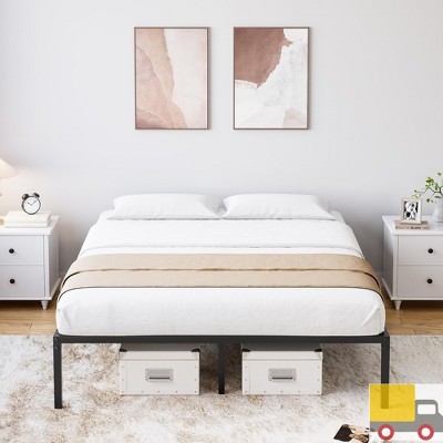 Garvee Metal Platform Bed Frame with Heavy Duty Steel Slats,Noise-Free,Reinforced Center Support,Under-Bed Storage Space,No Box Spring Needed