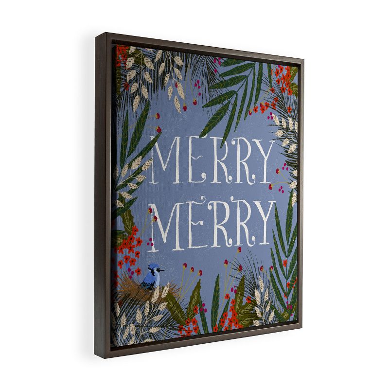 Joy Laforme Christmas Merry Merry Wreath Framed Art Canvas - Society6, 2 of 5