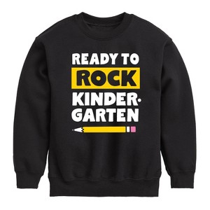 Boys' - Instant Message - Ready To Rock Kindergarten Graphic Long Sleeve Fleece Sweatshirt - 1 of 4