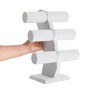 Juvale Velvet 3-Tier Jewelry Holder for Necklaces and Bracelets - Organizer Tower and Display for Selling (Gray) - 4 of 4