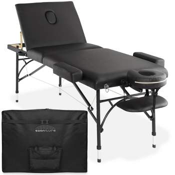 Saloniture Professional Portable Lightweight Tri-Fold Massage Table with Aluminum Legs