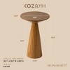 COZAYH Pedestal Wooden End Table for Small Space Living Room or Bedroom, Walnut - 3 of 4