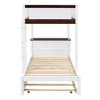 Bellemave Twin-Over-Twin Bunk Bed with Twin size Trundle, Storage and Desk, White+Walnut - 4 of 4