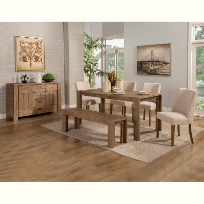 Alpine Furniture Seashore Dining Bench, Brown, Natural