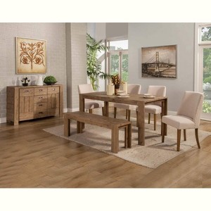 Alpine Furniture Seashore Dining Bench, Brown, Natural - 1 of 3