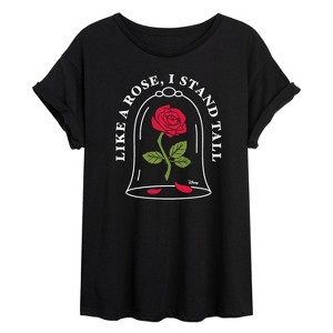 Women's - Disney - Like A Rose, I Stand Tall Oversized Graphic T-Shirt - 1 of 4