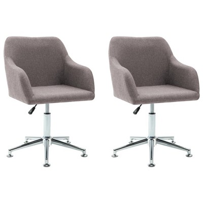 vidaXL Swivel Dining Chairs, 2 Pcs, Taupe Fabric