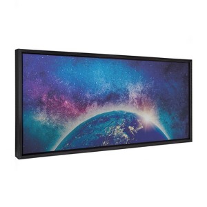 Kate & Laurel All Things Decor 18"x40" Sylvie Milky Way Galaxy Framed Canvas Art by 1xpert: Modern Home Office Decor - 1 of 4