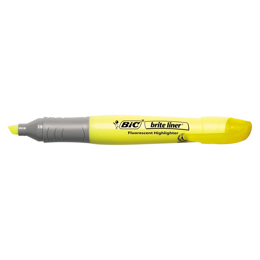 UPC 070330323100 product image for BIC Brite Liner Grip XL Highlighter, Chisel Tip, Fluorescent Yellow Ink, 12/Pk | upcitemdb.com