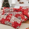 Nasitip Christmas Duvet Cover, Reversible Printed Comforter Cover Set Christmas Holiday Decorative Bedding, Red Duvet + 2 Pillow Shams, Snowflake - 2 of 4