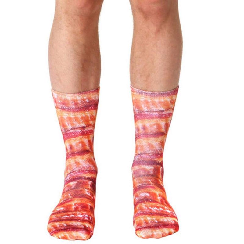 Living Royal Bacon Photo Print Crew Socks, 1 of 2