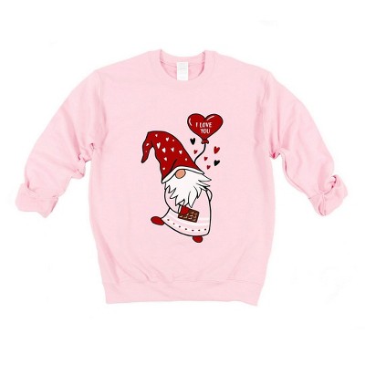 Simply Sage Market Women's Graphic Sweatshirt Valentine Gnome Heart