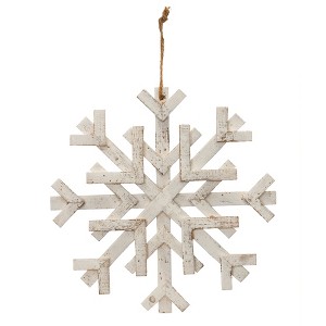 Distressed Fir Wood Snowflake (Set of 2) - 1 of 3