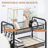 VYNXARIA 5 Tier Utility Rolling Cart, Metal Storage Cart, Kitchen Cart with Removable Mesh Baskets for Living Room, Laundry,Garage,Bathroom, Black - 4 of 4