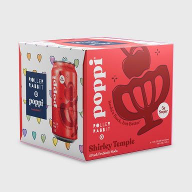 Poppi Shirley Temple Soda - 4pk/48 fl oz Cans - Roller Rabbit x Target