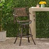 Coolbibila 1 Piece Outdoor Cast Aluminum BarStool Chair,Aluminum Patio Bistro Arm Chair,Antique Copper Finish BarStool Chair - 2 of 4