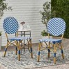 DSVIMOY 2pcs Outdoor French Armless Bistro Chairs, Navy Blue, 17.75"*23.25"*35" - 4 of 4