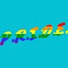 Adult Design By Humans Rainbow Colored Pride Letters By EsskayDesigns T-Shirt - 2 of 2