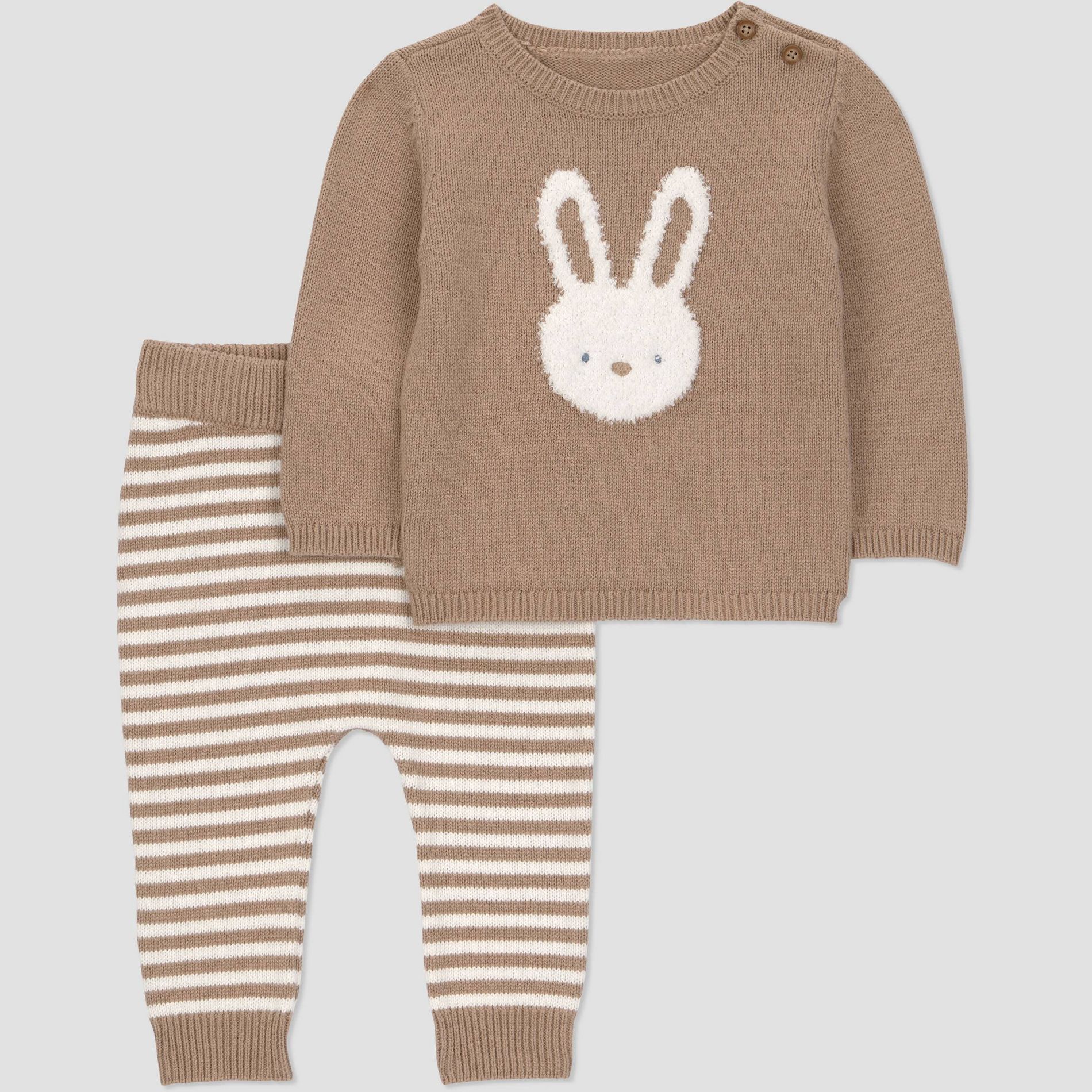 Carter's Just One You® Baby Boys' 2pc Bunny Sweater Top and Pants Set - Tan