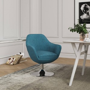 Caisson Twill Swivel Accent Chair - Manhattan Comfort - 1 of 4