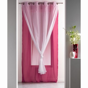 Evideco French Home Goods Double Layer Window Curtain Drape, Elegant Two-Tone Sheer Curtain - Ideal for Living Room, Bedroom Décor, 95x55 Inches - 1 of 4