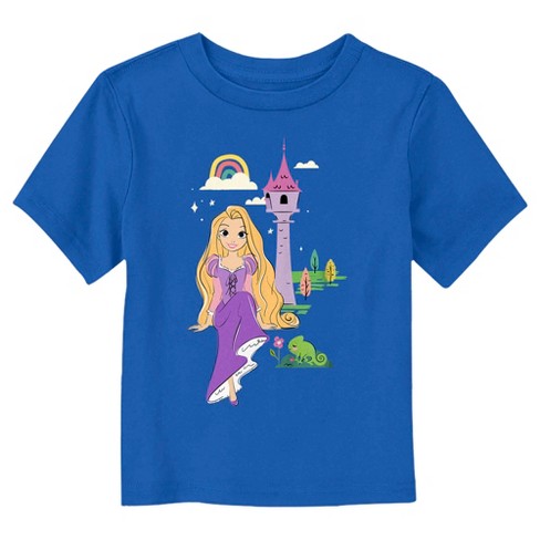 Toddler s Disney Rapunzel And Pascal Tower T shirt Royal Blue 3t Target