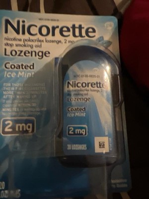 Nicorette 2mg Coated Nicotine Lozenge Stop Smoking Aid - Ice Mint ...