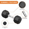 Rubber Coated Hex Dumbbell Weight Set, Multiple Sizes Exercise & Fitness Dumbbells,100LB Set, for Muscle Toning, Strength Building - 3 of 4