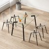 Kumasinova Modern Transparent Design Dining Chair Set of 4, Ergonomic Armless Chair with Metal Bracket, Minimalist Plastic Chair, Kitchen Chair - 2 of 4