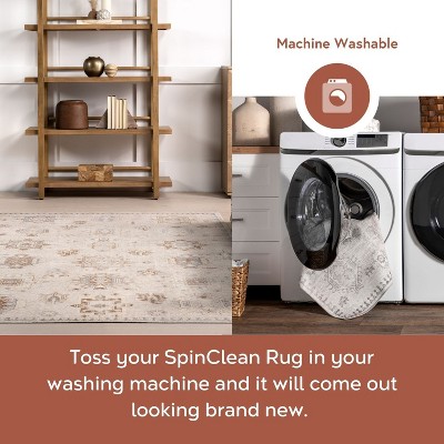 EasyCare 18" Square Beige Synthetic Stain-Resistant Accent Rug