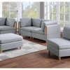 Okak Modern Convertible Sectional Sofa Couch with 4 Corner Wedges, 2 Armless Chairs, 1 Ottomans, Dorris Fabric 7pc Modular Sofa for Living Room, Gray - 3 of 4