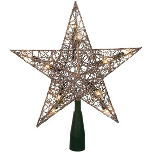Kurt Adler (#UL0131S) Silver Wire Star Tree Topper w/ 10 Lights, 9" - 1 of 4