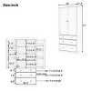 77" Farmhouse Kitchen Pantry Cabinet with 3 Drawers and 3 Adjustable Shelves, Storage Cabinet for Dining room or living room-Maison Boucle - 4 of 4