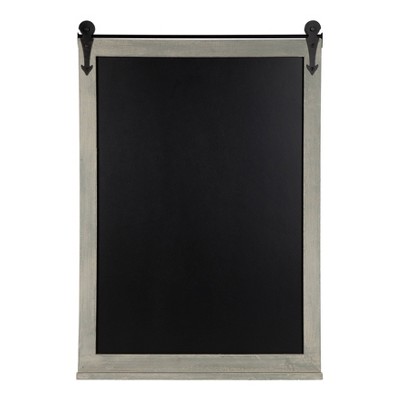 22" x 32" Cates Barn Door Wood Framed Chalkboard Gray - Kate and Laurel