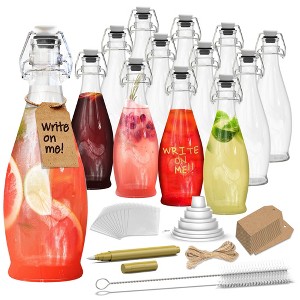Nevlers Teardrop Airtight Swing Top Bottles - Glass 17oz (Pack of 12) - 1 of 4