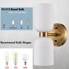 CLAXY Modern Gold Vanity Light with Milky Glass Shades Set of 2 - 2 of 4