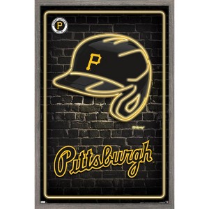 Trends International MLB Pittsburgh Pirates - Neon Helmet 23 Framed Wall Poster Prints - 1 of 4