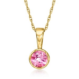 Pure Collection by Ross-Simons 0.30 Carat Pink Topaz Pendant Necklace in 14kt Yellow Gold - 1 of 4