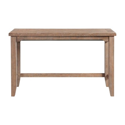 Highland 60" Brown Wood and Metal Sofa Bar Table with Storage