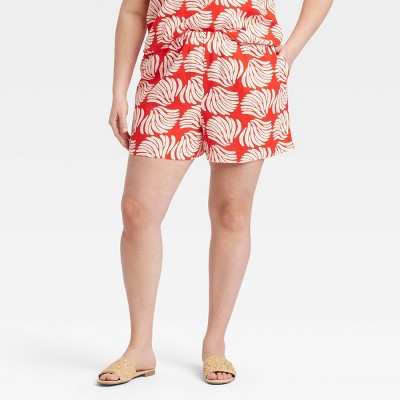 Women's Mid-Rise Linen Pull-On Shorts - A New Day™