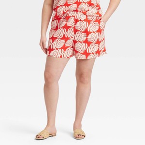 Women's Mid-Rise Linen Pull-On Shorts - A New Day™ - 1 of 3