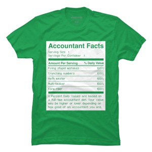 Men's Design By Humans Accountant Nutrition Facts Label By EJamjar T-Shirt - 1 of 2