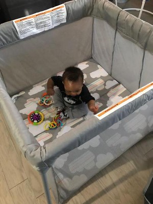play to night expanding travel crib