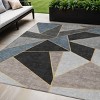 Blue Charcoal And Gray Geometric Washable Indoor Outdoor Area Rug - 2 of 4