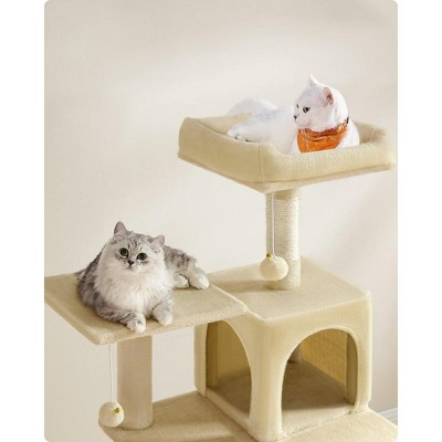 Feandrea 56.3'' Beige Multi-Level Cat Tree with Sisal Posts