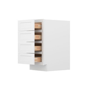 HOMLUX Easy-DIY Shaker White Ready to Assemble Drawer Base Kitchen Cabinet With 4-Drawers - 1 of 3