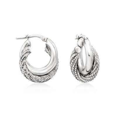 Ross-Simons Italian Sterling Silver Double-Hoop Earrings