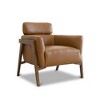 Kayson Tan Leather Lounge Chair with Non-Removable Cushions, Solid Wood Frame, and Easy-Clean Design - 2 of 4